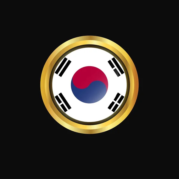 Corée Sud Drapeau Bouton — Image vectorielle