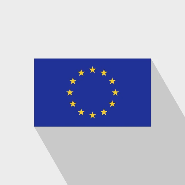Bandera Unión Europea Long Shadow Design Vector — Vector de stock
