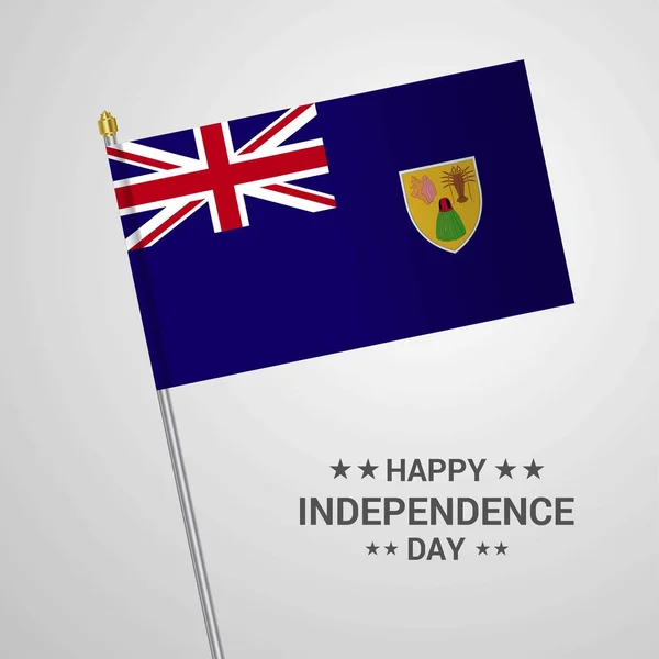 Turks Caicos Islands Onafhankelijkheidsdag Typografisch Ontwerp Met Vector Van Vlag — Stockvector