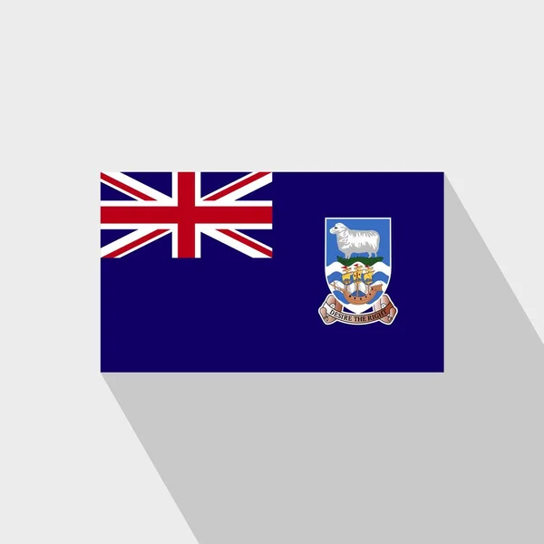 Falkland Eilanden Vlag Long Shadow Ontwerp Vector — Stockvector