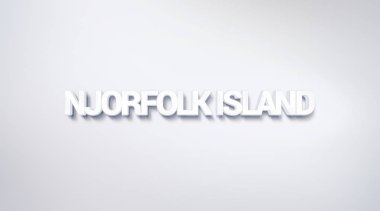 Njorfolk Island, metin tasarım. hat. Tipografi poster. Duvar kağıdı arka plan olarak kullanılabilir