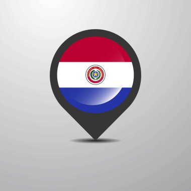Paraguay harita PIN, vektör çizim