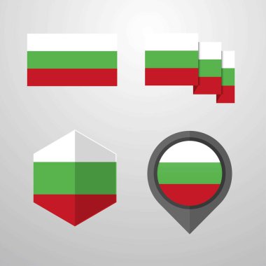 Bulgaristan bayrağı tasarım vektör ayarla