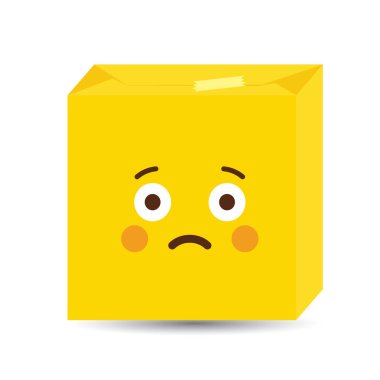 Üzgün emoji simgesi tasarım, renkli vektör çizim