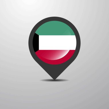 Kuveyt Haritası PIN, vektör çizim
