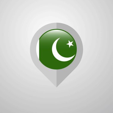 Pakistan bayrak tasarım vektörü ile haritalama göstergesi