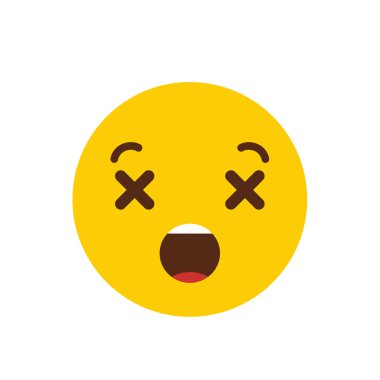 Ölü emoji simgesi tasarım, renkli vektör çizim