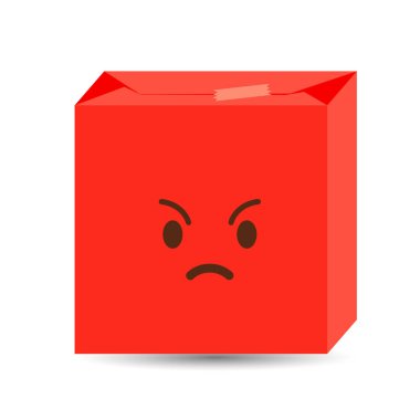 Kızgın emoji simgesi tasarım, renkli vektör çizim
