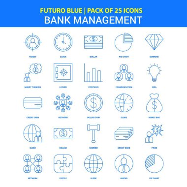 Banka yönetimi simgeler - Futuro mavi 25 Icon pack
