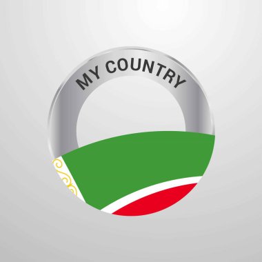 Çeçen Cumhuriyeti benim ülke bayrağı rozeti