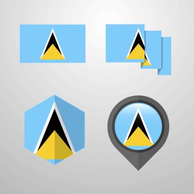 Saint Lucia bayrak dizayn vektörü