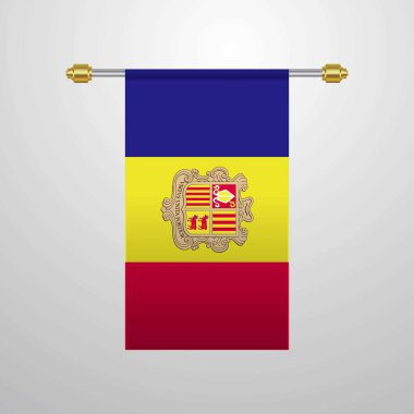 Andorra bayrağı, vektör çizim asılı