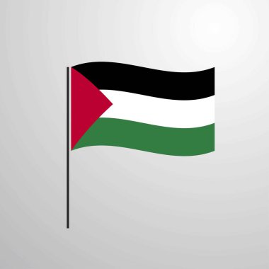 Bayrak, vektör çizim sallayarak Palestine