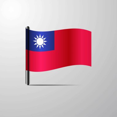 Parlak bayrak tasarlamak vektör sallayarak Tayvan