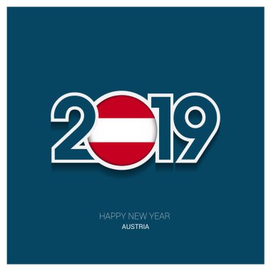 2019 Avusturya tipografi, mutlu yeni yıl arka plan