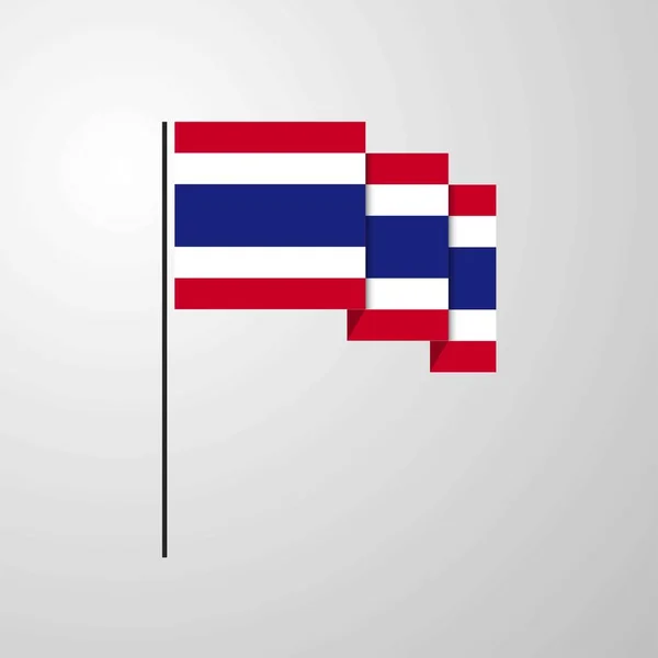 Thailand Wapperende Vlag Creatieve Achtergrond — Stockvector