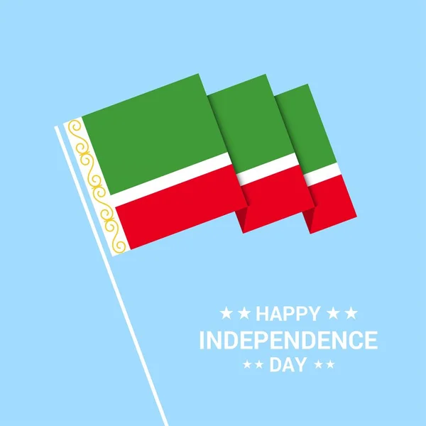 Типографический Дизайн Дня Независимости Чеченской Республики Вектором Флага — стоковый вектор