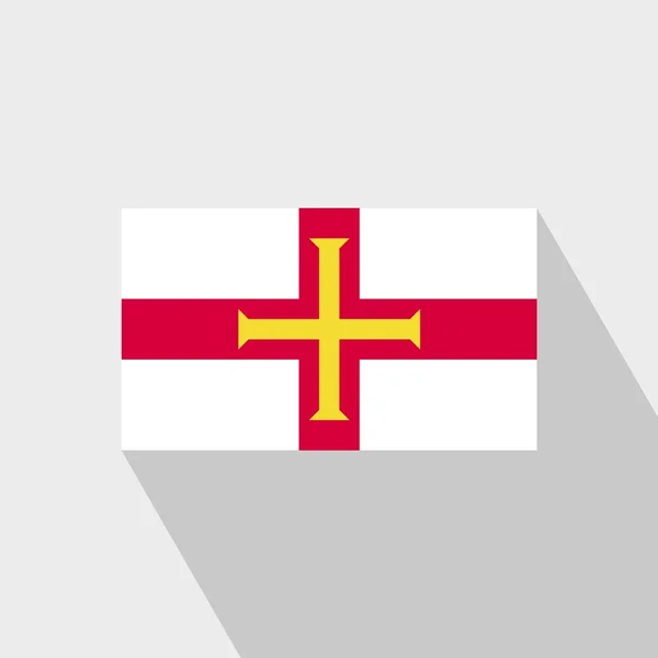 Guernsey Flagga Long Shadow Design Vektor — Stock vektor