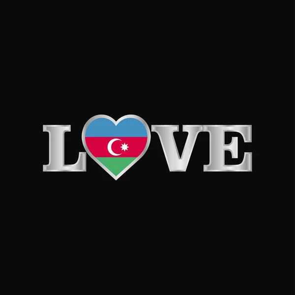 Love Typography Azerbaijan Flag Design Vector — Stock Vector