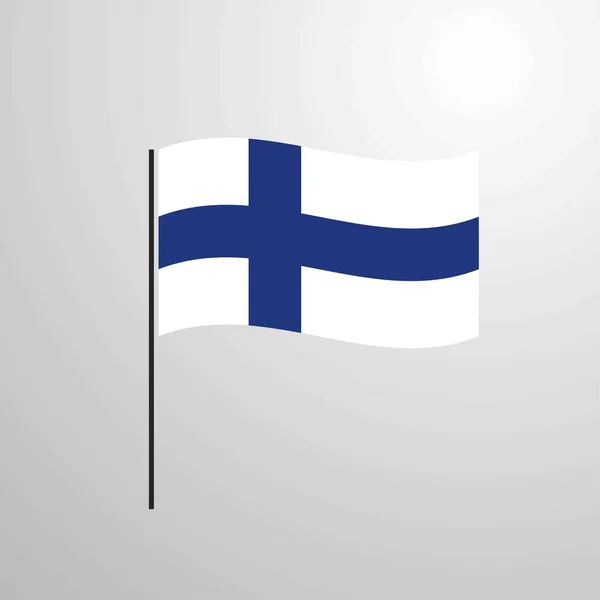 Finland Zwaaien Vlag Vectorillustratie — Stockvector