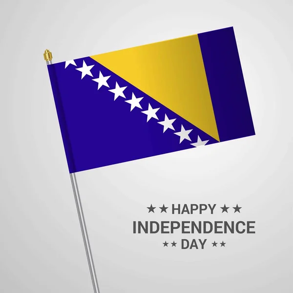 Bosnia Herzegovina Día Independencia Diseño Tipográfico Con Vector Bandera — Archivo Imágenes Vectoriales