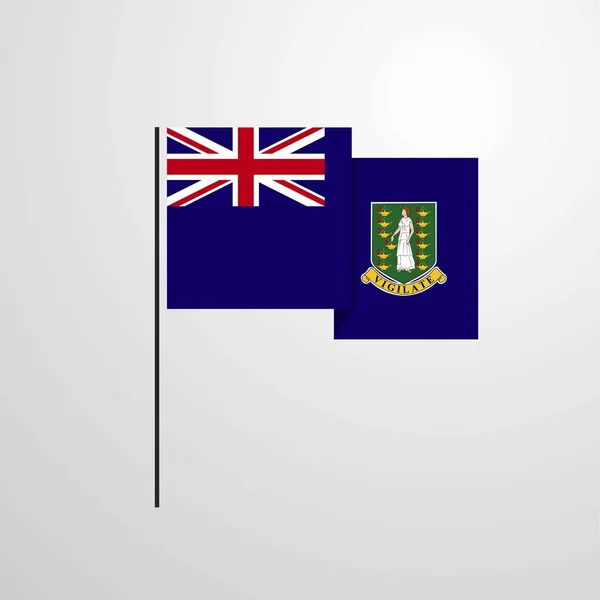 Virgin Islands Waving Flag Design Vector — Stock Vector
