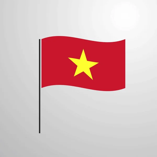 Integetett Zászló Vektoros Illusztráció Vietnam — Stock Vector