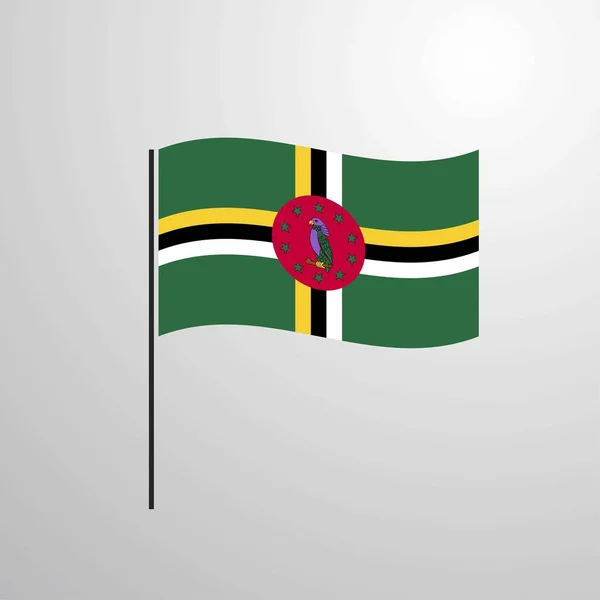 Dominica Schwenkt Flagge Vektorillustration — Stockvektor