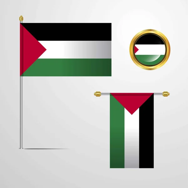 Иллюстрация Иконки Флага Палестины — стоковый вектор