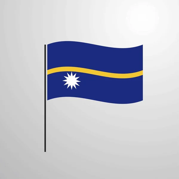 Nauru Zwaaien Vlag Vectorillustratie — Stockvector