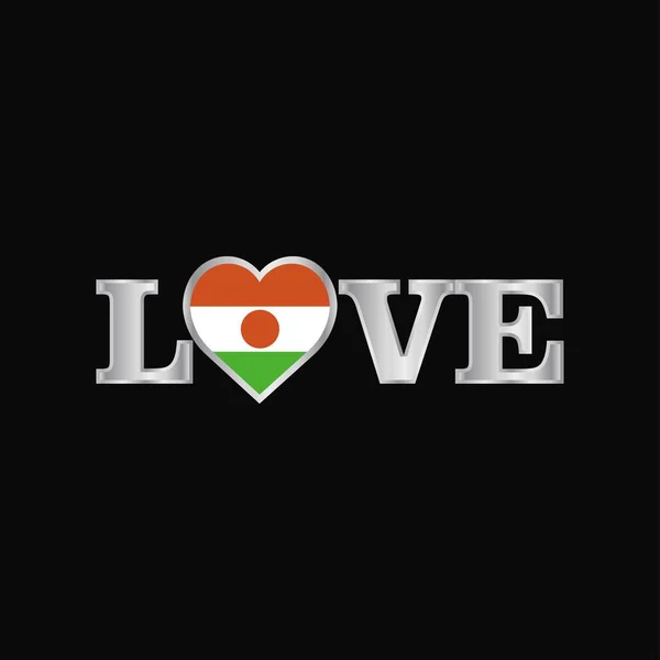 Tipografia Amore Con Niger Bandiera Vettore Progettazione — Vettoriale Stock