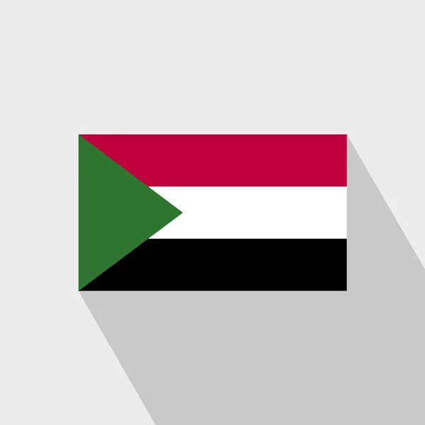 Sudan Flag Long Shadow Design Vektor — Stockvektor