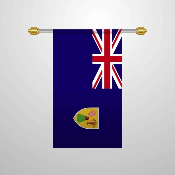 Bandera Colgante Islas Turcas Caicos — Archivo Imágenes Vectoriales
