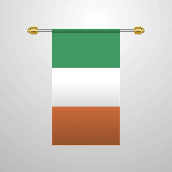 アイルランドの旗 ベクトル図を掲げ — ストックベクタ
