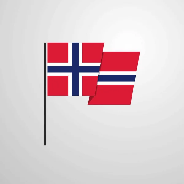 Norge Viftande Flagga Design Vektor — Stock vektor