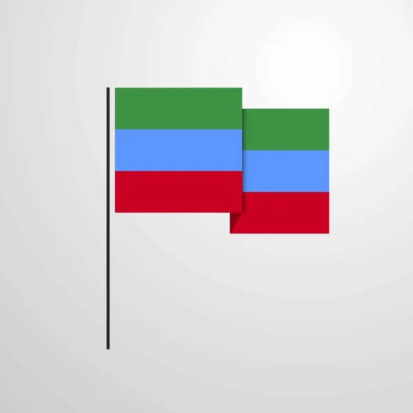 Дагестанский Вектор Размахивания Флагом — стоковый вектор