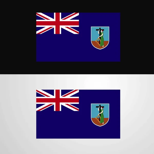 Desenho Banner Bandeira Montserrat — Vetor de Stock