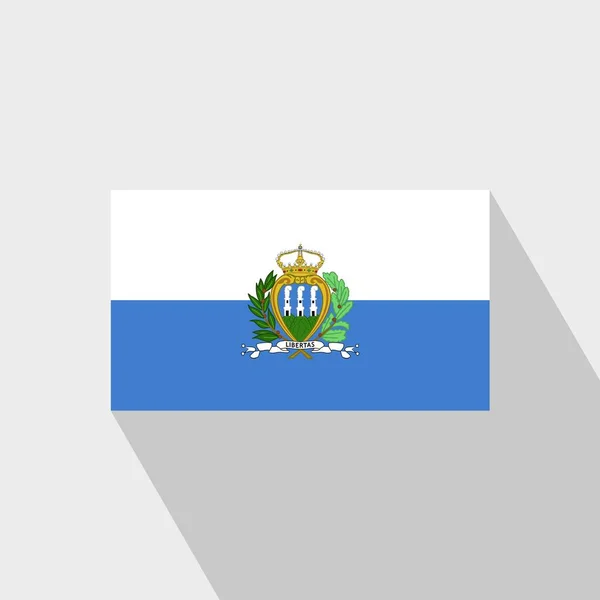 Bandera San Marino Long Shadow Design Vector — Archivo Imágenes Vectoriales