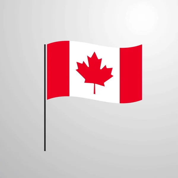 Kanada Schwenkt Flagge Vektorillustration — Stockvektor