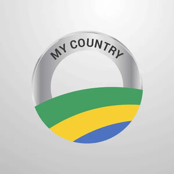 Gabon Mon Insigne Drapeau Pays — Image vectorielle