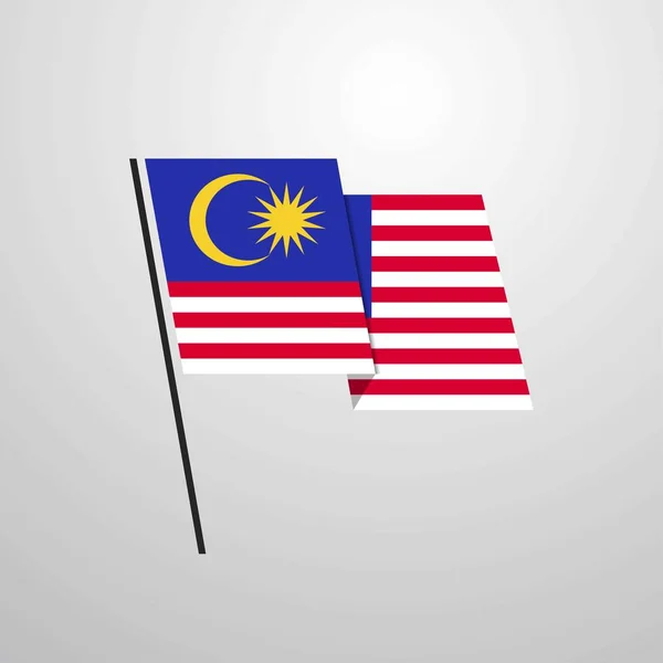 Icono Bandera Malasia Vector Ilustración — Archivo Imágenes Vectoriales