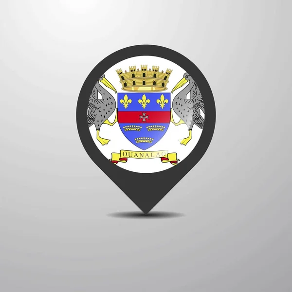 Saint Barthelemy Map Pin Ilustração Vetorial — Vetor de Stock