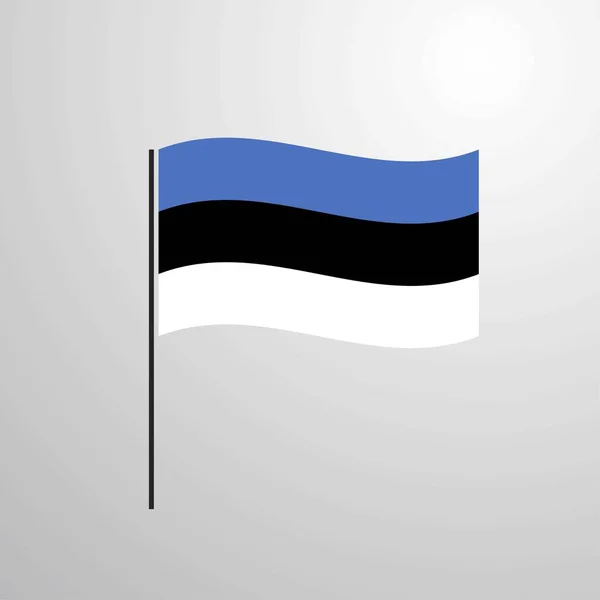 Estónia Acenando Bandeira Ilustração Vetorial — Vetor de Stock