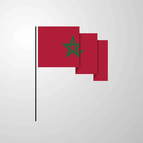 Marocko Viftande Flagga Kreativ Bakgrund — Stock vektor