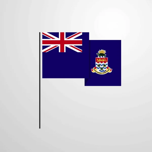 Cayman Islands Waving Flag Design Vector — Stock Vector