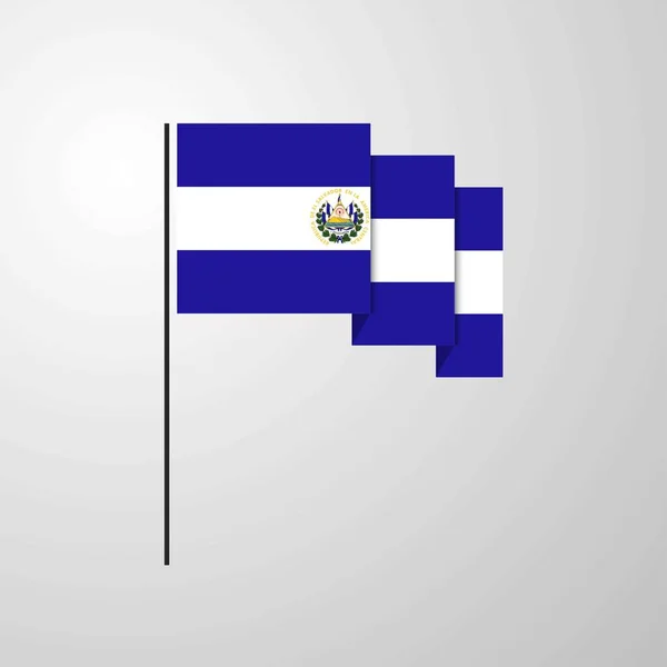 Salvador Ondeando Bandera Fondo Creativo — Vector de stock