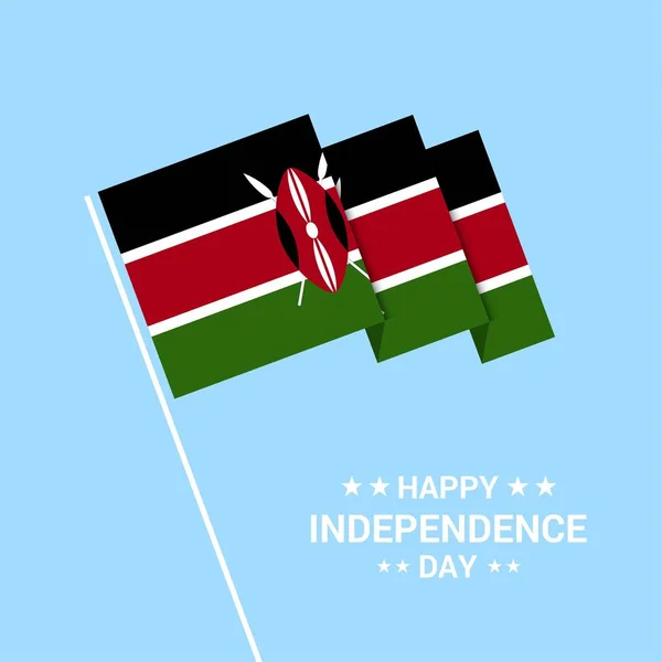 Kenia Unabhängigkeitstag Typografisches Design Mit Flaggenvektor — Stockvektor
