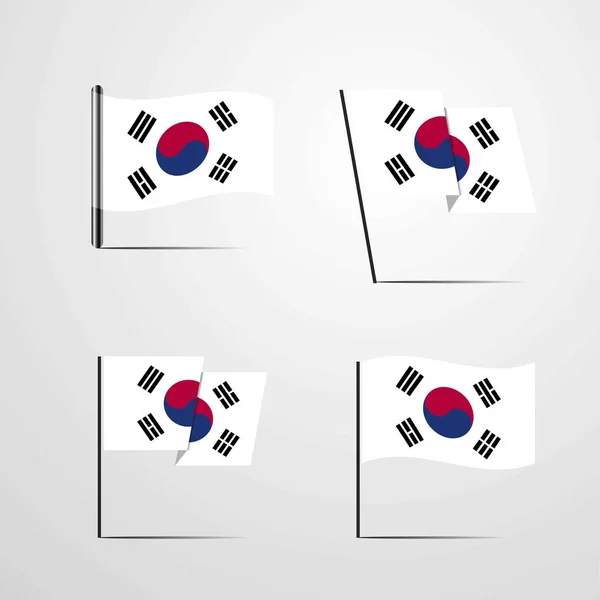 Korea South Flaggan Ikonen Vektorillustration — Stock vektor