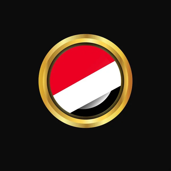 Principado Sealand Bandera Botón Oro — Vector de stock