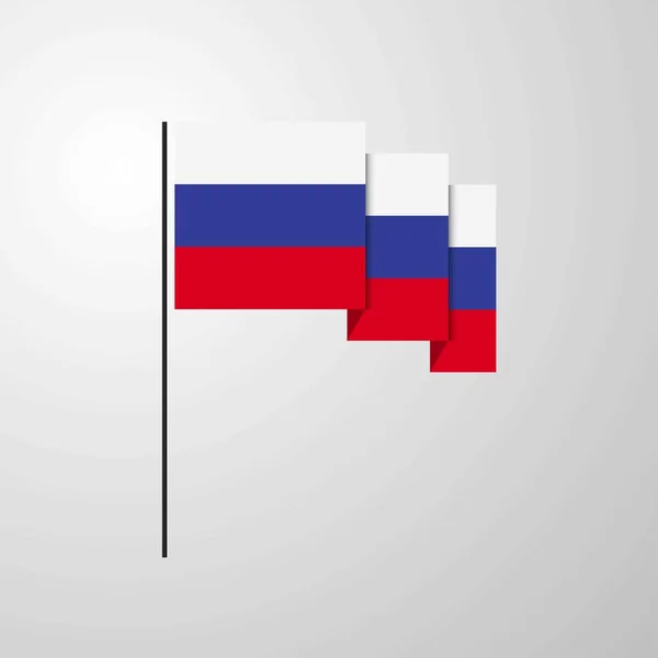 Rosja Macha Flagą Kreatywnych Tle — Wektor stockowy